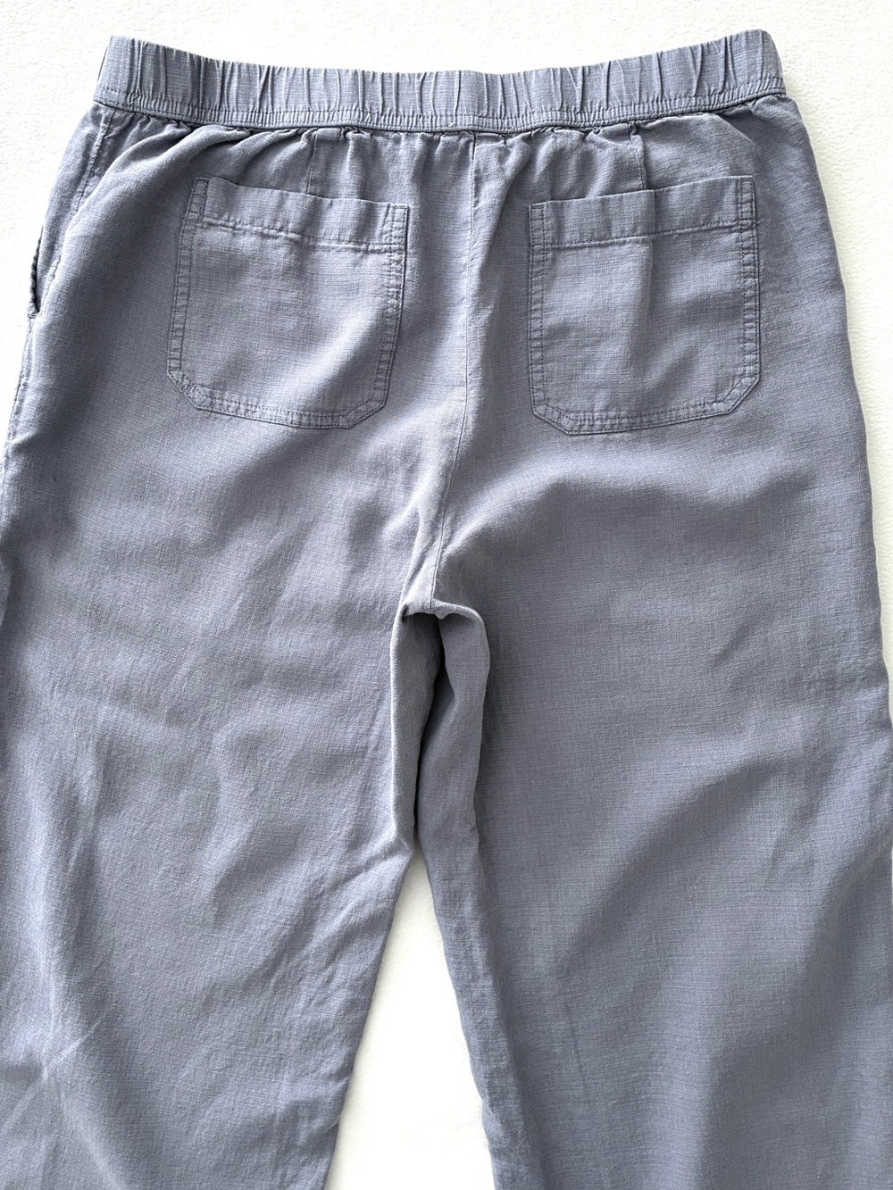 J. Jill Linen Blend Wide Leg Cropped Pants S Petite Gray Pull On Coastal Resort - Picture 7 of 15
